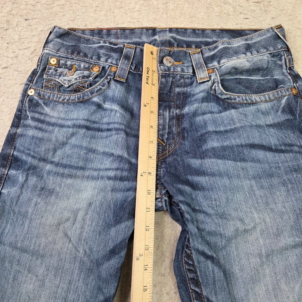 True Religion World Tour Mens Straight Flap Pockets Jeans Size 34x34 Denim